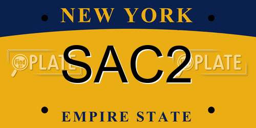 SAC2 New York License Plate