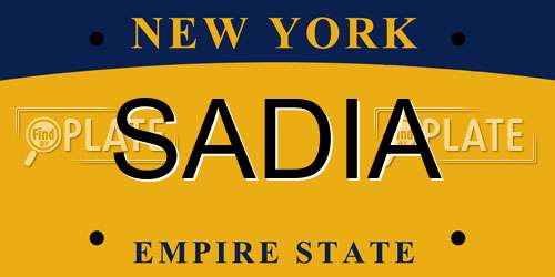 SADIA New York License Plate