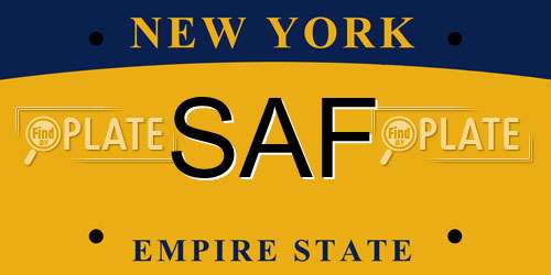 SAF New York License Plate