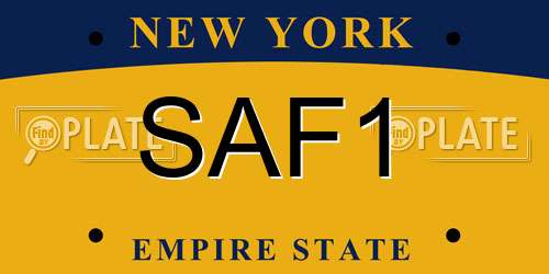 SAF1 New York License Plate