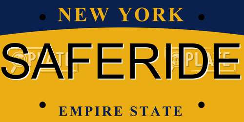 SAFERIDE New York License Plate