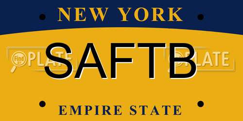SAFTB New York License Plate