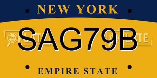 SAG79B New York License Plate