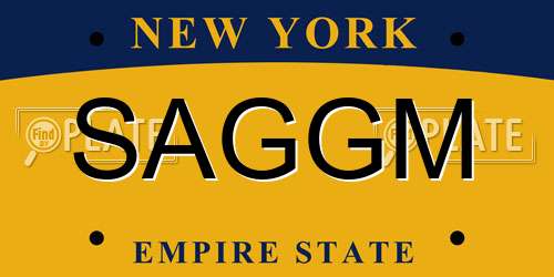SAGGM New York License Plate