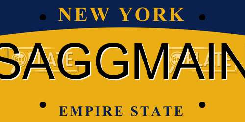 SAGGMAIN New York License Plate