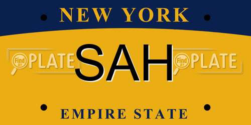 SAH New York License Plate