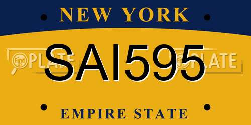 SAI595 New York License Plate