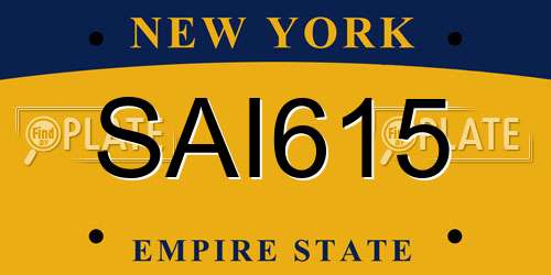 SAI615 New York License Plate