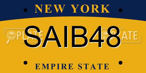 SAIB48 New York License Plate