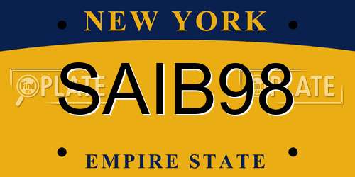 SAIB98 New York License Plate