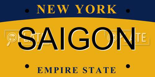 SAIGON New York License Plate