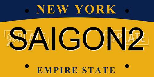 SAIGON2 New York License Plate