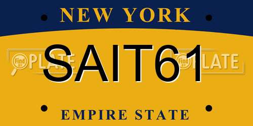 SAIT61 New York License Plate