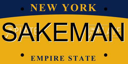 SAKEMAN New York License Plate