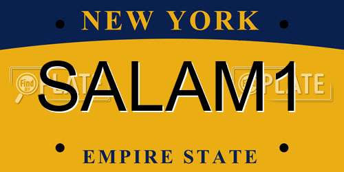SALAM1 New York License Plate