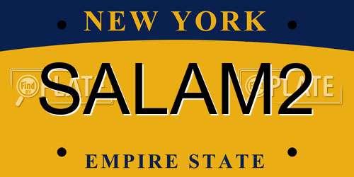 SALAM2 New York License Plate