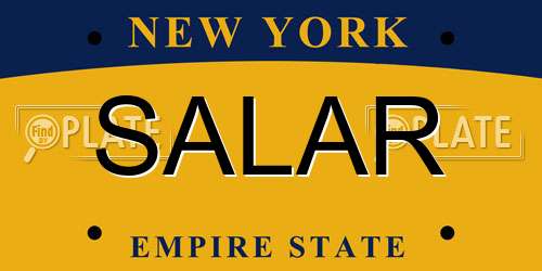 SALAR New York License Plate