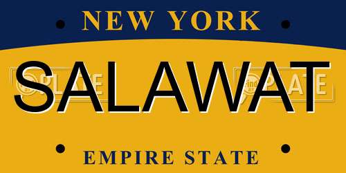 SALAWAT New York License Plate