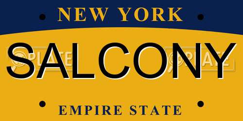 SALCONY New York License Plate
