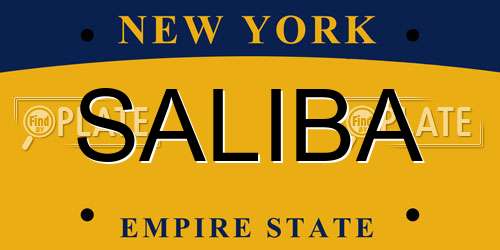 SALIBA New York License Plate