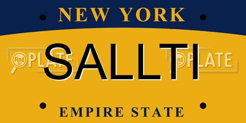 SALLTI New York License Plate