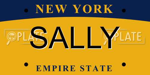 SALLY New York License Plate