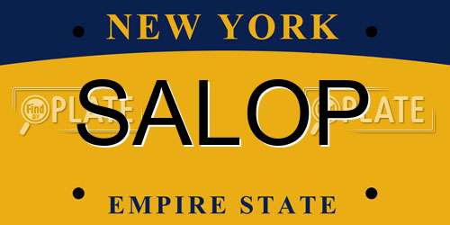 SALOP New York License Plate