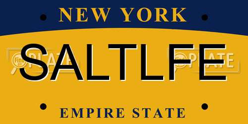 SALTLFE New York License Plate