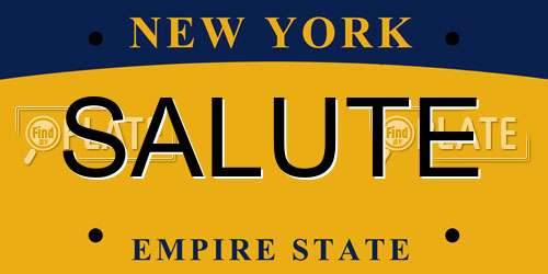 SALUTE New York License Plate