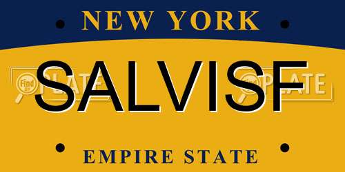 SALVISF New York License Plate