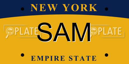 SAM New York License Plate