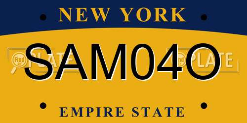 SAM04O New York License Plate