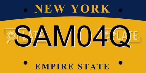 SAM04Q New York License Plate