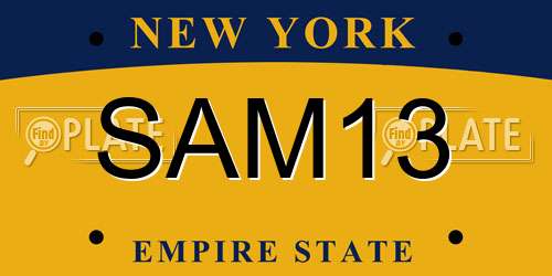SAM13 New York License Plate