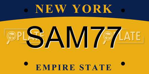 SAM77 New York License Plate
