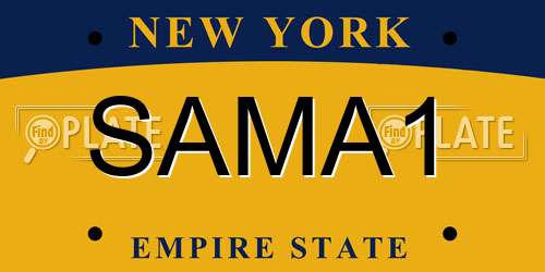 SAMA1 New York License Plate