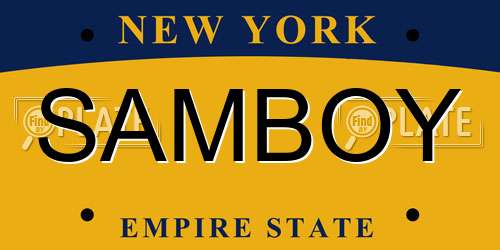 SAMBOY New York License Plate