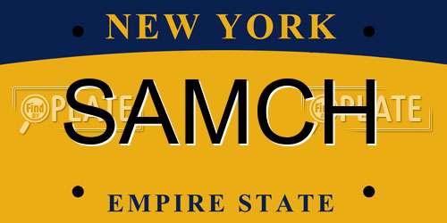 SAMCH New York License Plate