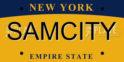 SAMCITY New York License Plate