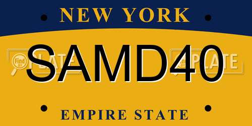 SAMD40 New York License Plate