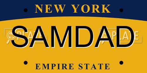SAMDAD New York License Plate