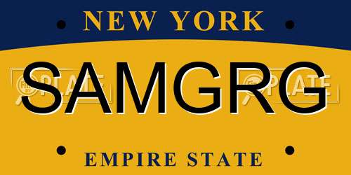 SAMGRG New York License Plate