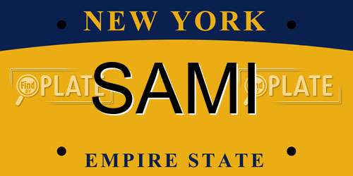 SAMI New York License Plate