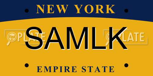 SAMLK New York License Plate