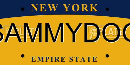 SAMMYDOG New York License Plate