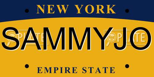 SAMMYJO New York License Plate