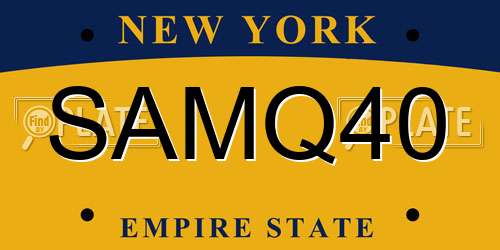 SAMQ40 New York License Plate