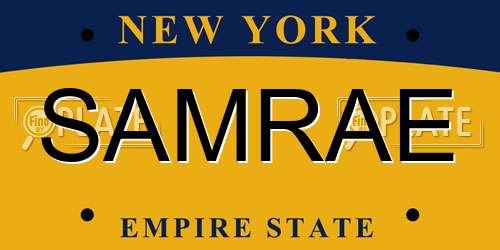 SAMRAE New York License Plate