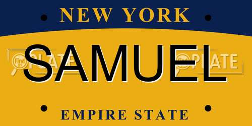 SAMUEL New York License Plate