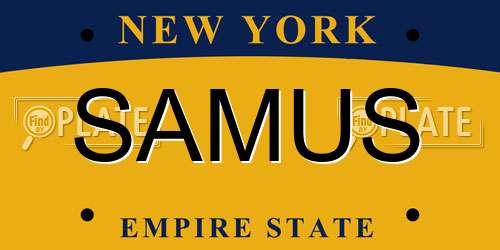 SAMUS New York License Plate